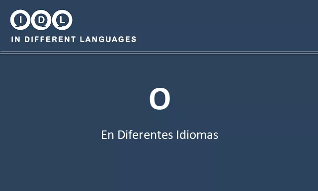 O en diferentes idiomas - Imagen