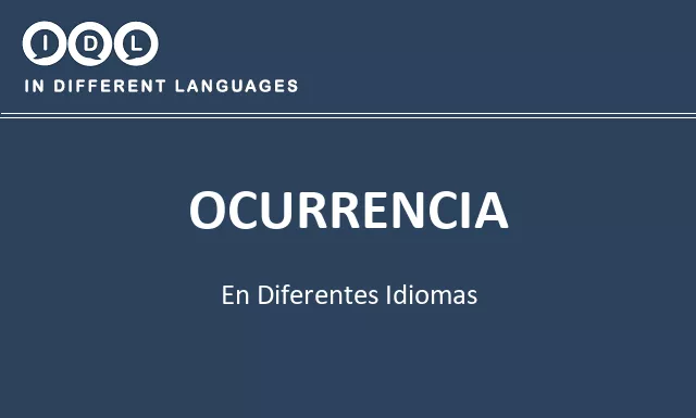 Ocurrencia en diferentes idiomas - Imagen