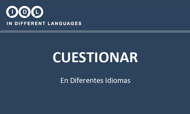 Cuestionar en diferentes idiomas - Imagen