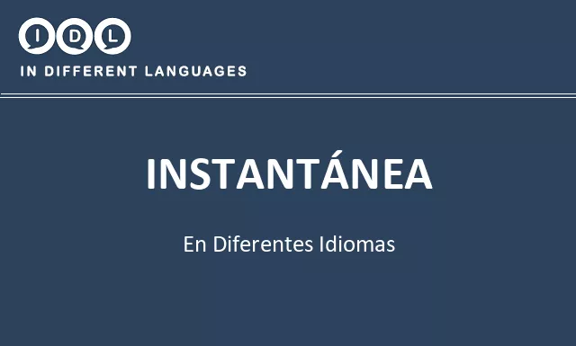 Instantánea en diferentes idiomas - Imagen