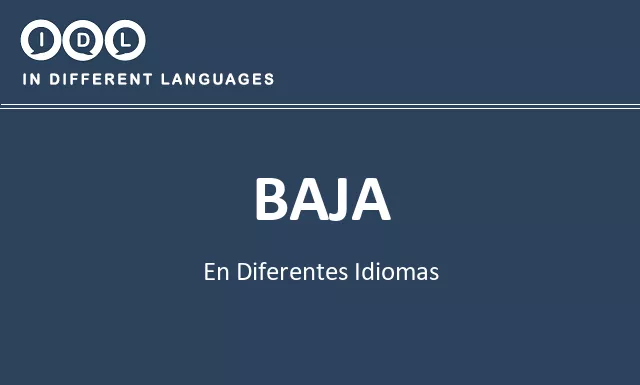 Baja en diferentes idiomas - Imagen