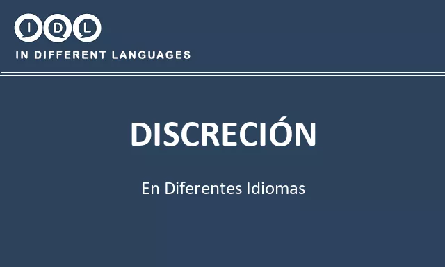 Discreción en diferentes idiomas - Imagen