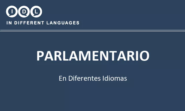 Parlamentario en diferentes idiomas - Imagen