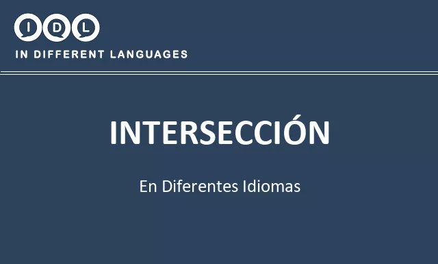 Intersección en diferentes idiomas - Imagen