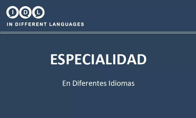 Especialidad en diferentes idiomas - Imagen