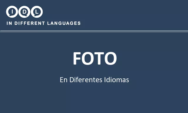 Foto en diferentes idiomas - Imagen