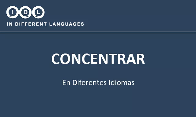 Concentrar en diferentes idiomas - Imagen