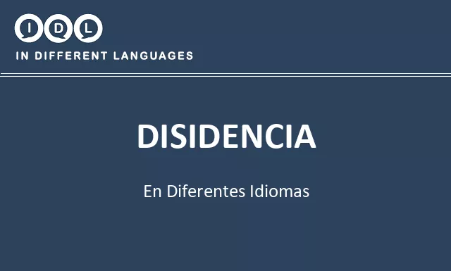 Disidencia en diferentes idiomas - Imagen
