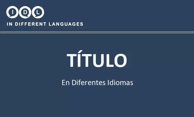 Título en diferentes idiomas - Imagen