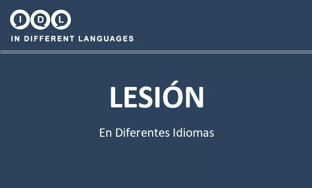 Lesión en diferentes idiomas - Imagen
