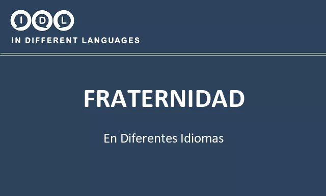 Fraternidad en diferentes idiomas - Imagen