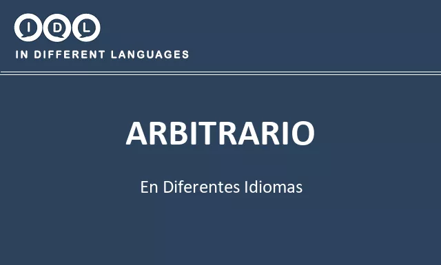 Arbitrario en diferentes idiomas - Imagen