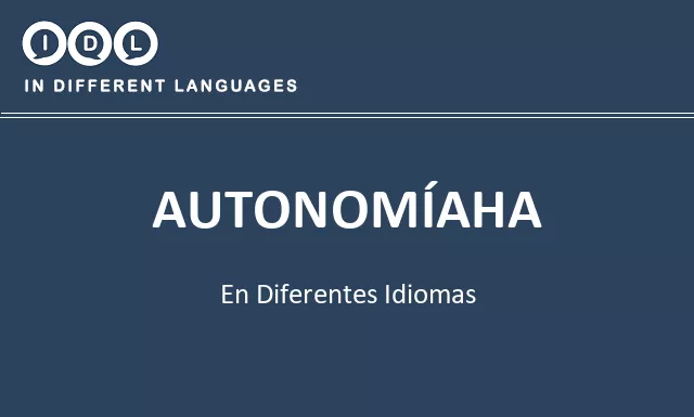 Autonomíaнa en diferentes idiomas - Imagen