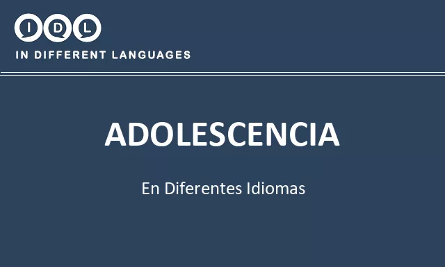 Adolescencia en diferentes idiomas - Imagen