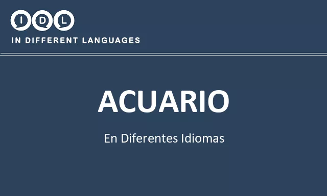 Acuario en diferentes idiomas - Imagen