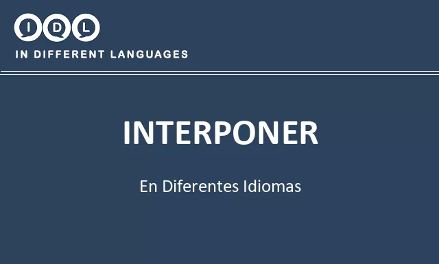 Interponer en diferentes idiomas - Imagen