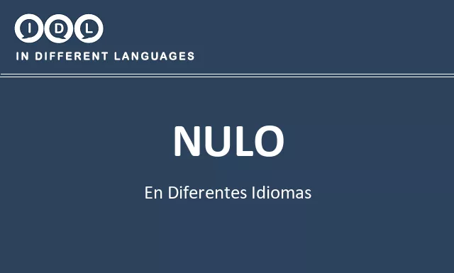 Nulo en diferentes idiomas - Imagen