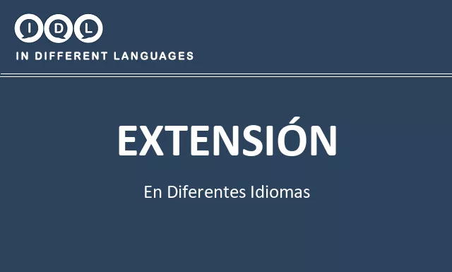 Extensión en diferentes idiomas - Imagen