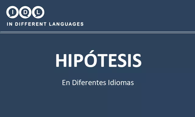 Hipótesis en diferentes idiomas - Imagen