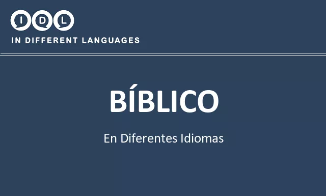 Bíblico en diferentes idiomas - Imagen
