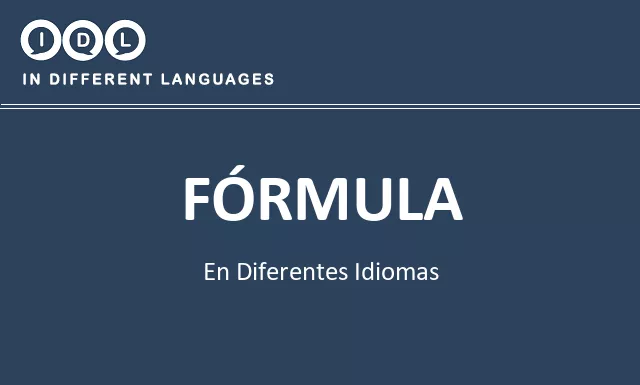 Fórmula en diferentes idiomas - Imagen