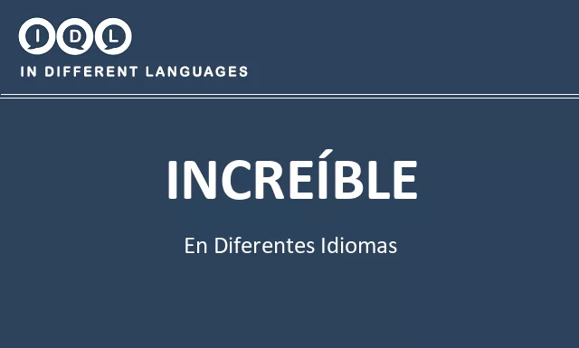 Increíble en diferentes idiomas - Imagen