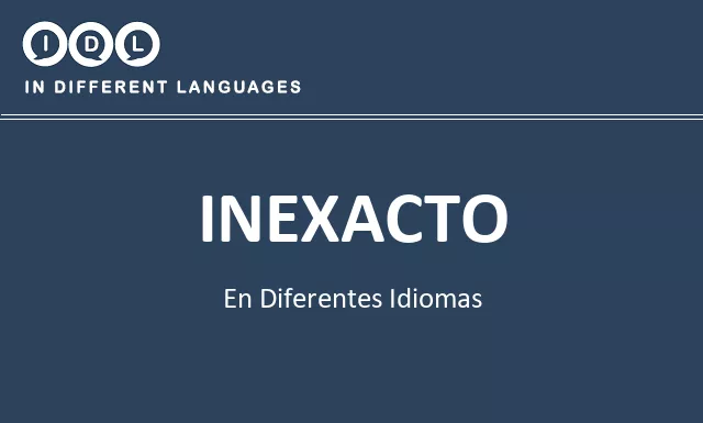 Inexacto en diferentes idiomas - Imagen