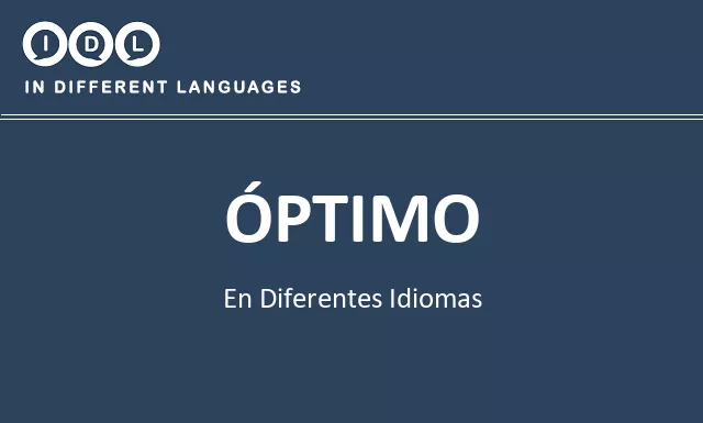 Óptimo en diferentes idiomas - Imagen