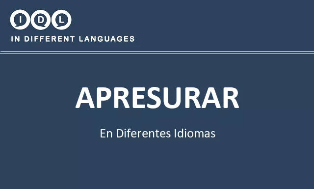 Apresurar en diferentes idiomas - Imagen