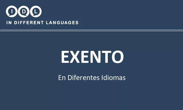 Exento en diferentes idiomas - Imagen