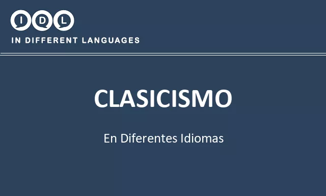 Clasicismo en diferentes idiomas - Imagen