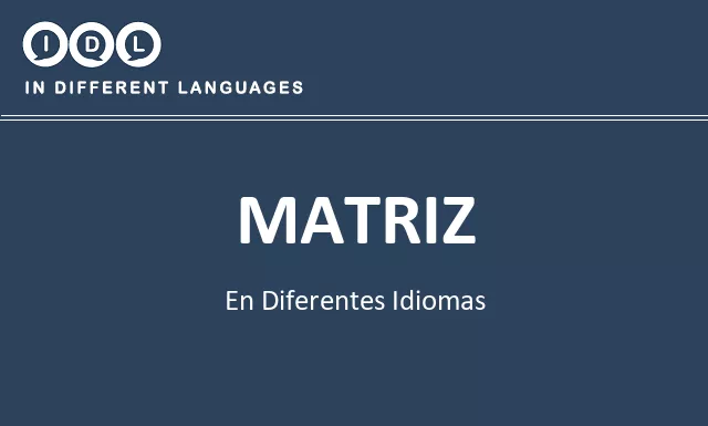 Matriz en diferentes idiomas - Imagen