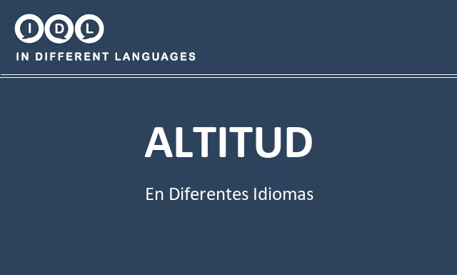 Altitud en diferentes idiomas - Imagen