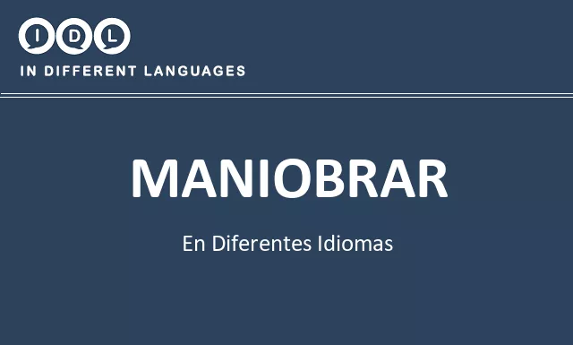 Maniobrar en diferentes idiomas - Imagen
