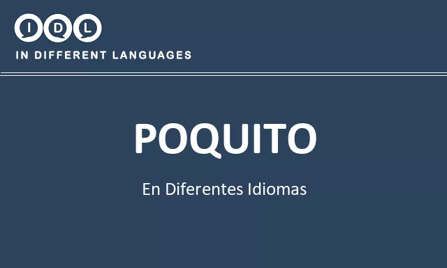 Poquito en diferentes idiomas - Imagen