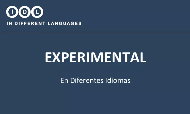 Experimental en diferentes idiomas - Imagen