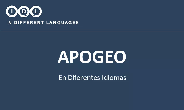 Apogeo en diferentes idiomas - Imagen