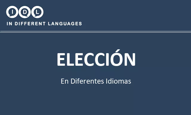 Elección en diferentes idiomas - Imagen