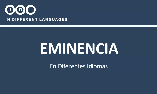 Eminencia en diferentes idiomas - Imagen