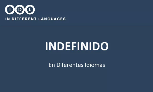 Indefinido en diferentes idiomas - Imagen