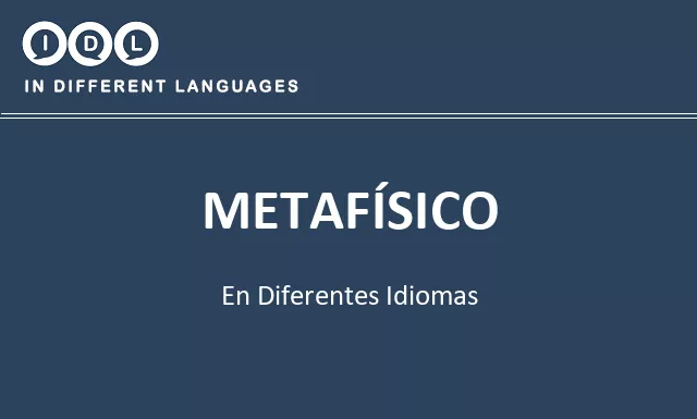 Metafísico en diferentes idiomas - Imagen