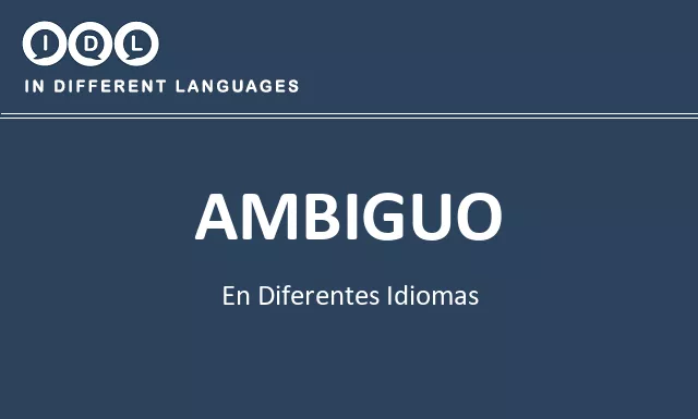 Ambiguo en diferentes idiomas - Imagen