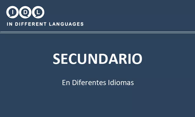 Secundario en diferentes idiomas - Imagen