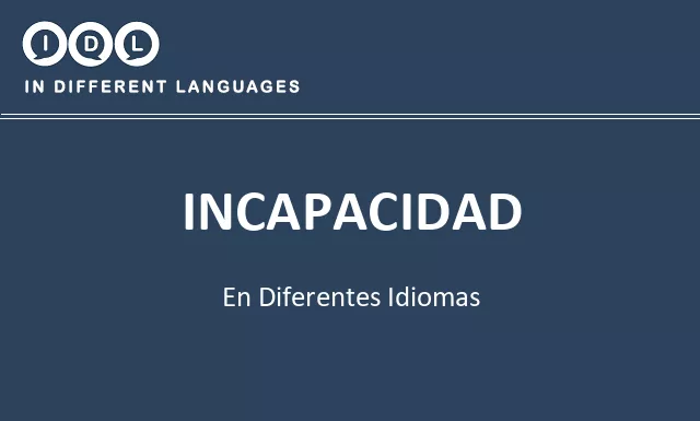 Incapacidad en diferentes idiomas - Imagen