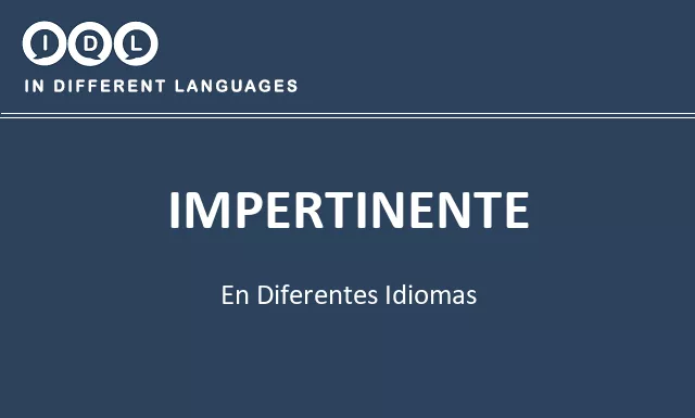 Impertinente en diferentes idiomas - Imagen