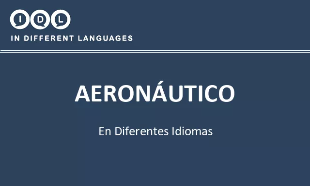 Aeronáutico en diferentes idiomas - Imagen