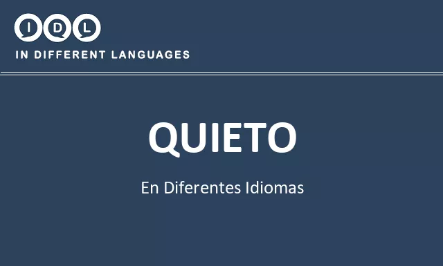 Quieto en diferentes idiomas - Imagen