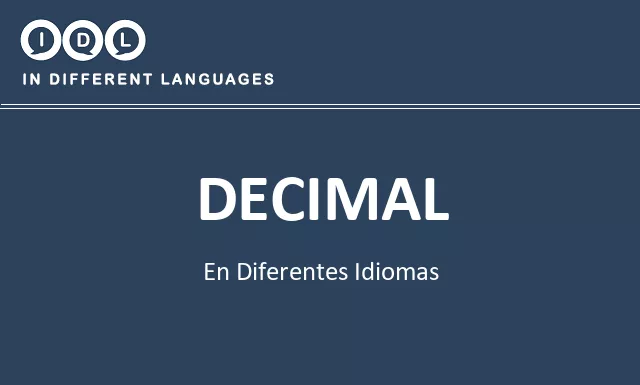Decimal en diferentes idiomas - Imagen