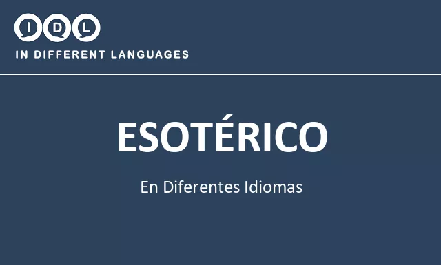 Esotérico en diferentes idiomas - Imagen