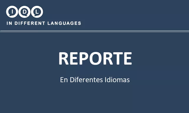 Reporte en diferentes idiomas - Imagen